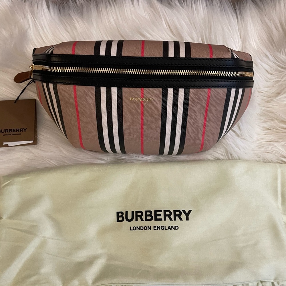 Burberry Sonny Icon Stripe E-Canvas Belt Bum Bag